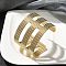 Ion Plating(IP) 304 Stainless Steel Cuff Bnagles for Women, Real 18K Gold Plated, 1-3/4 inch(4.5cm), Inner Diameter: 2-1/2 inch(6.2cm)