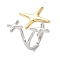 Star Brass Open Cuff Rings for Women, Cadmium Free & Lead Free, Platinum & Golden, Inner Diameter: 15mm