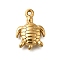 304 Stainless Steel Pendants, Ocean Theme Charm, Ion Plating(IP), Real 18K Gold Plated, Tortoise, 16x11.5x4mm, Hole: 1.2mm