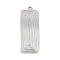 304 Stainless Steel Pendants, Rectangle Charm, Anti-Tarnish, Stainless Steel Color, 49.5x18.5x2mm, Hole: 2mm