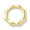 Rack Plating Brass Twister Clasps, Long-Lasting Plated, Lead Free & Cadmium Free, Bamboo, Real 18K Gold Plated, 15.5x15.5x3mm