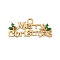 304 Stainless Steel Enamel Christmas Theme Charms, Golden, Word Merry Christmas, 11x25x0.8mm, Hole: 2mm