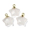 Natural Quartz Crystal Pendants, with Rack Plating Brass Findings, Star, 18x15x6mm, Hole: 2mm