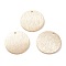 Brass Charms, Flat Round, Real 24K Gold Plated, 18x0.5mm, Hole: 1.4mm