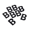 Alloy Pendants, Letter B, Black, 27x19x2mm, Hole: 8~10x8~8.5mm