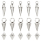 30Pcs 3 Styles 304 Stainless Steel Pendants, Cone Charm, Stainless Steel Color, 9~18x5~6mm, Hole: 1.8~3.2mm, 10pcs/style