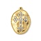 304 Stainless Steel Rhinestone Pendants, Oval, Cross, Golden, Crystal, 23x16x3mm, Hole: 1.4mm