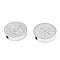 Tarnish Resistant 304 Stainless Steel Beads, Flat Round with Saint Benedict Medal, Stainless Steel Color, 14.5x3mm, Hole: 2mm