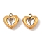 Ion Plating(IP) 304 Stainless Steel Micro Pave Cubic Zirconia Pendants, Gold, Heart, Clear, 10.5x10x5mm, Hole: 1.4mm