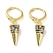 Real 18K Gold Plated Brass Dangle Leverback Earrings, with Cubic Zirconia, Cone, Colorful, 29.5x6.8mm