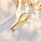 Brass Micro Pave Clear Cubic Zirconia Hoop Earrings, Golden, Letter L, 24x7mm