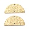 304 Stainless Steel Connector Charms, Textured Half Round, Real 14K Gold Plated, 15x30x1mm, Hole: 1.8mm