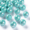 Opaque Acrylic Beads, AB Color Plated, Round, Pale Turquoise, 20x19mm, Hole: 2mm