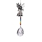 Glass Teardrop Pendant Decorations, with Metal Angel Link, Hanging Suncatchers Garden Decorations, Colorful, 350mm