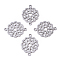 Tarnish Resistant 201 Stainless Steel Links connectors, Laser Cut, Flower, Stainless Steel Color, 19x15x1mm, Hole: 1.2mm