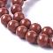 Natural Red Jasper Beads Strands, Round, Grade A, 6mm, Hole: 1mm, about 60pcs/strand, 15 inch