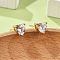 Heart Brass Pave Cubic Zirconia Stud Earrings for Women, Cadmium Free & Lead Free, Long-Lasting Plated, Rack Plating, Golden, Clear, 5.5x5.5mm