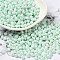 6/0 Glass Seed Beads, Opaque Colours Luster, Teardrop, Aquamarine, 4.5~5x4x3~3.5mm, Hole: 0.9mm, about 125pcs/10g