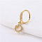 Brass Micro Pave Clear Cubic Zirconia Dangle Hoop Nose Rings, Golden, Ring, 8mm