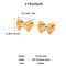 304 Stainless Steel Bowknot Stud Earrings for Women, Golden, 23.6x33.7mm