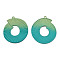 Spray Painted Iron Pendants, Round Ring, Dark Cyan, 47x40x2.5mm, Hole: 1.6mm