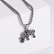 Retro Rock Punk Men's Elephant 304 Stainless Steel Pendant Necklaces, Stainless Steel Color