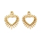 304 Stainless Steel Pendants, Heart Charm, Real 18K Gold Plated, 20x15.5x1.8mm, Hole: 1.6mm