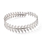 Leaf Upper Arm Cuff Band, Alloy Open Armlets Bangle for Girl Women, Platinum, Inner Diameter: 3-3/8 inch(8.7cm)