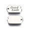 Alloy Charms, Cadmium Free & Nickel Free & Lead Free, Oval with Word Good Luck, Platinum, 15x9x1mm, Hole: 1mm