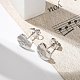 Серьги-гвоздики из латуни с микропаве из прозрачного кубического циркония EJEW-K299-01P-E-2