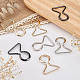 6 пара двухцветных застежек из цинкового сплава FIND-BC0002-45-5