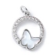 Подвески из латуни микропаве с фианитами и стеклом KK-F892-50P-2