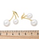 Серьги-гвоздики из латуни с вишнями EJEW-R016-12G-5