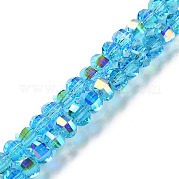 Прозрачные стеклянные бусины гальваническим пряди GLAA-Q099-H01-06