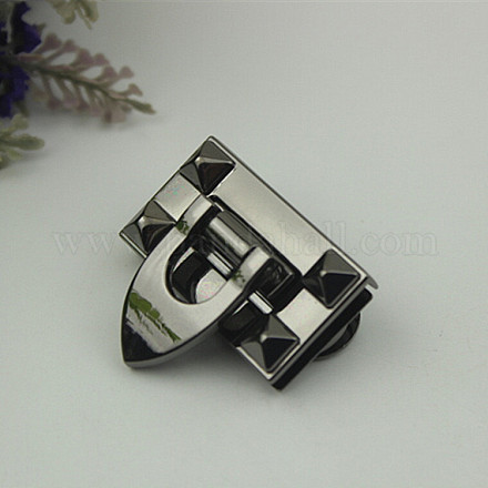 Застежки для кошелька с замком из цинкового сплава PURS-PW0001-096B-1