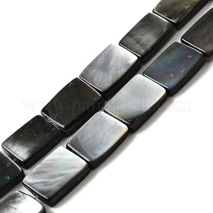Нити бусин из натуральной черной ракушки для губ BSHE-D300-03-10x14mm-1