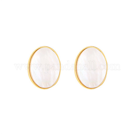 Овальные серьги-гвоздики из натуральных ракушек WV6287-1