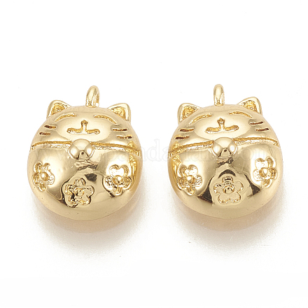 Подвеска из латуни lucky kitten с эмалью X-KK-N186-42-1