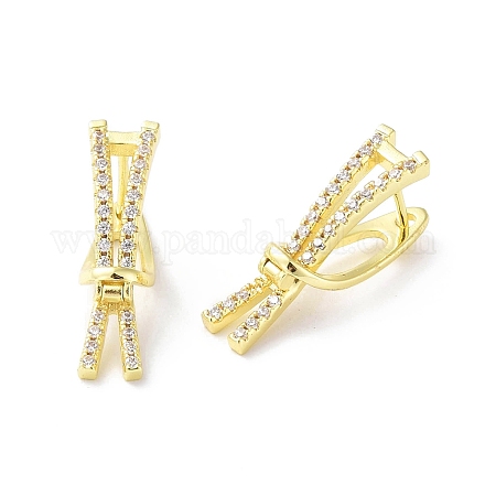 Серьги-кольца с бантом из прозрачного кубического циркония EJEW-G333-08G-1