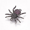 Brass Micro Pave Cubic Zirconia Links, Insects, Colorful, Gunmetal, 18x18.5x3.5mm, Hole: 1.5mm