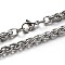 Tarnish Resistant Great 304 Stainless Steel Wheat Chain Necklaces, with Lobster Clasps, Stainless Steel Color, 23.7 inch(60.2cm)