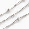 Tarnish Resistant 304 Stainless Steel Twisted Chains, Curb Chains, Soldered, Satellite Chains, with Spool, Rondelle Beads, Stainless Steel Color, 2x1mm, about 32.8 Feet(10m)/roll