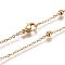 PVD Vacuum Plating 304 Stainless Steel Cable Chain Necklaces, with Round Beads and Lobster Claw Clasps, Golden, 15.75 inch(40cm), 1.5mm