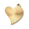 Ion Plating(IP) 304 Stainless Steel Pendants, Heart Charm, Golden, 21.5x17x2mm, Hole: 1.8mm