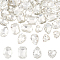FINGERINSPIRE 64 Pcs 4 Shapes Pointed Back Rhinestone Glass Rhinestones Gems Clear Rectangle/Teardrop/Heart/Oval Crystal Jewels Embelishments with Silver Plated Back for DIY Craft Jewelry Making