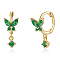 S925 Silver Butterfly Ear Cuffs with Multicolor Zirconia, Elegant Earrings