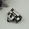 Zinc Alloy Twist Bag Lock Purse Catch Clasps, Rectangle, for DIY Bag Purse Hardware Accessories, Gunmetal, 2.2x3.9cm