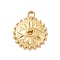304 Stainless Steel Pendant Rhinestone Settings, Flat Round with Eye, Golden, Fit for 3mm Rhinestone, 21.5x18x2.5mm, Hole: 2.5mm