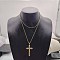 Alloy Cross Pendant Necklaces with Cable Chains, Golden