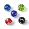 Luminous Handmade Gold Sand Lampwork Beads, Glow in the Dark, Round, Mixed Color, 14.5x13mm, Hole: 2mm